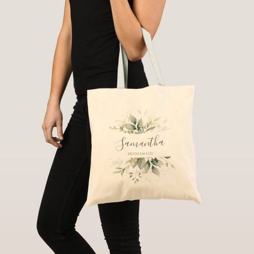 product_image_name-Generic-Tote Bag Eucalyptus Greenery Gold Leaves Elegant Bridesmaid Unique, haute qualité-3