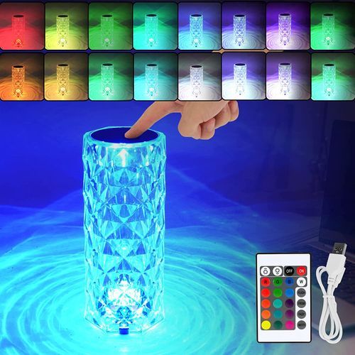 Lampe en cristal tactile 16 couleurs