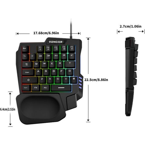 product_image_name-Generic-لوحة مفاتيح بيد واحدة، لوحة مفاتيح للألعاب ميني، 35 مفتاحًا، RGB - لوحة مفاتيح صغيرة بيد واحدة-5