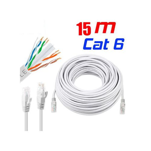 Generic Cable 15M Réseau Cat.6 RJ45, Câble Ethernet (15M) Internet