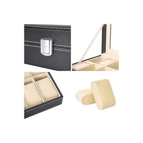 product_image_name-Generic-Boîte à Montres, Boîte Présentoir, Rangement pour Montres en Cuir PU, avec 6 emplacements avec Coussins pour Montres, Cadeau pour Homme et femme.-2