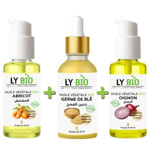 product_image_name-LY BIO-PACK HUILE ABRICOT 50ML - POMPE + HUILE GERME DE BLE 50ML - PIPETTE + HUILE OIGNON 50ML - POMPE-1