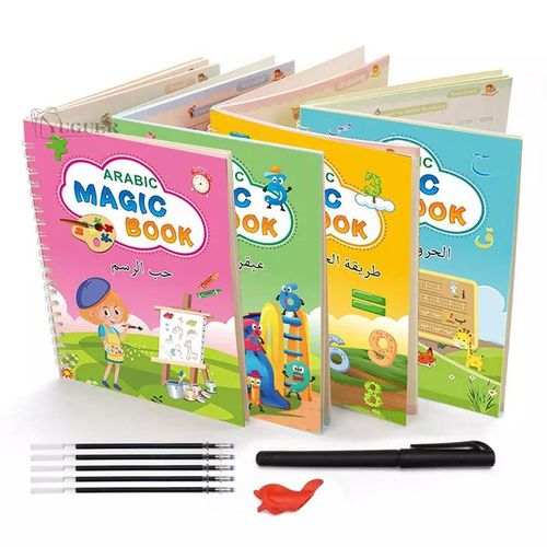 Generic Pack 4 livres Réutilisable de calligraphie magique pour enfants, cahier  d'écriture, magic book à prix pas cher