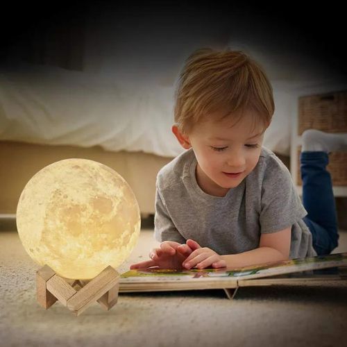 Generic Lampe 3D De Chevet Lunaire pour Enfants Garçons Cadeau D' anniversaire De Noël Filles (Rechargeable) à prix pas cher