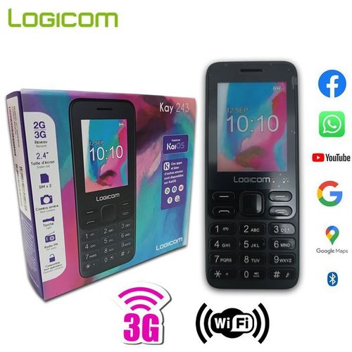 Logicom Telephone Le Kay 243 2.4 1400 mAh 3G FM 512 Mo (RAM), 4 Go (ROM) à  prix pas cher