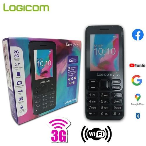 Logicom Telephone Le Kay 243 2.4 1400 mAh 3G FM 512 Mo (RAM), 4 Go (ROM) à  prix pas cher