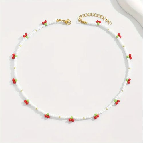 product_image_name-Generic-Collier Blanc Rouge Vert cerises & mini gold beads-3
