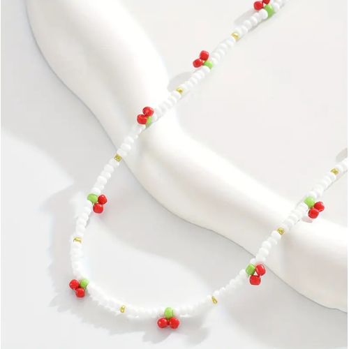 product_image_name-Generic-Collier Blanc Rouge Vert cerises & mini gold beads-4