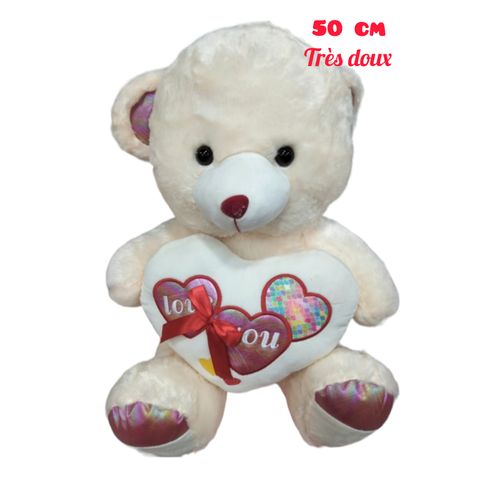 Ours en peluche - 50 cm - Rose