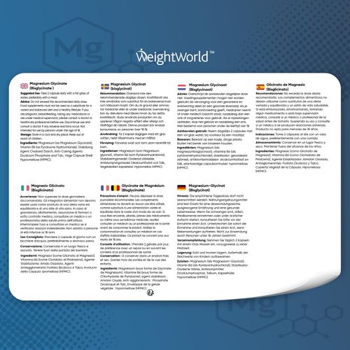 product_image_name-WeightWorld-Magnesium Glycinate Bisglycinate with Vitamin B6-200 mg Elementary Magnesium per Daily Dose - 180 Vegan Capsules - For Training, Fitness, Muscle Function, Bones --8