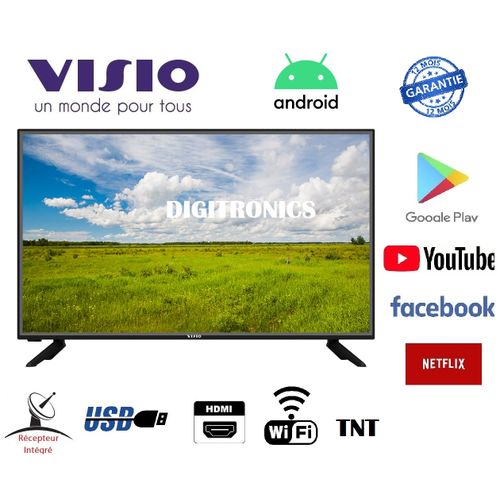 Visio تلفازة سمارت 32 بوص + رسيبتور داخلي +TNT + USB + HDMI + WIFI+ CAST Mirorring