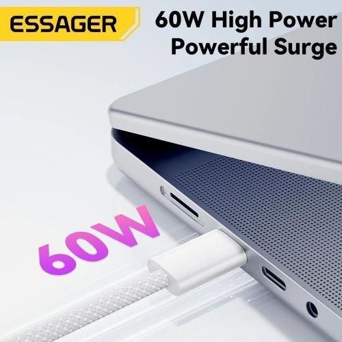 product_image_name-ESSAGER-Cable USB Type-C 60W PD Quick Charge 4.0, pour Macbook, iPad, iPhone 16, 15, Xiaomi-3