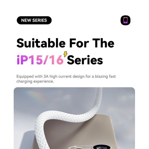 product_image_name-ESSAGER-Cable USB Type-C 60W PD Quick Charge 4.0, pour Macbook, iPad, iPhone 16, 15, Xiaomi-4