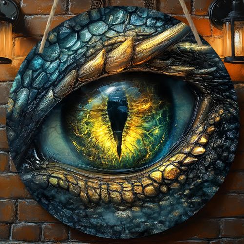 product_image_name-Generic-1pc Décoration Murale Classique Œil de Dragon - Plaque Suspendue en Bois Fabriqué pour la Maison, la Cuisine, le Jardin, le Patio, Décoration Intérieure & Extérieure - Thème de Couronne de Noël Anglais Polyvalent, Art Mural Rustique, Décoration Murale, D-5