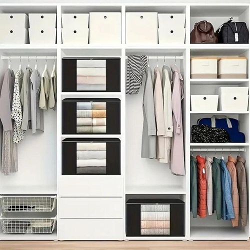 product_image_name-Generic-8 ensemble de sac Rangement pour Vêtements, Couvertures, Drap housse, Jouets et Jeux, à double fermeture éclair Fenêtres transparentes voir le contenu à l'intérieur-3