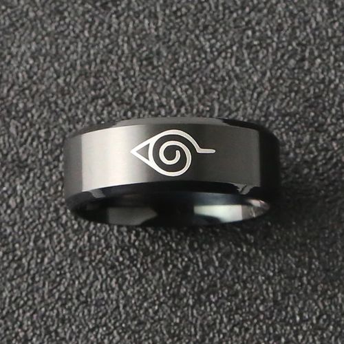 Generic Anneaux Signé Bague en Titane NARUTO- Noir à prix pas cher