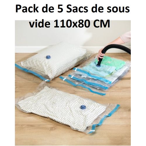 Generic Pack 5 Sacs de rangement sous vide 110x80CM cm économiseur