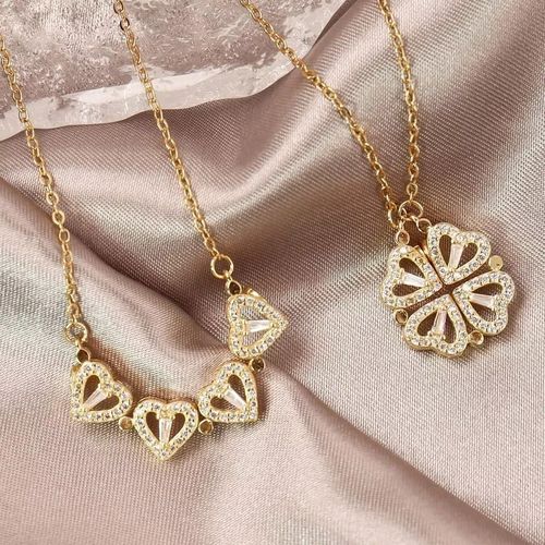 Collier avec pendentif trèfle porte-bonheur pour femme