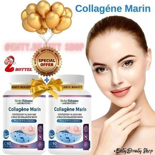 product_image_name-Generic-Herbo Ridouane PACK 2x Bottle de (120 Gélules) de collagène marin 350 mg - Complément alimentaire pour la peau - Complexe avancé de collagène marin et capsules boostées de superaliments et de vitamines pour des cheveux, une peau et des ongles éclatants.-1