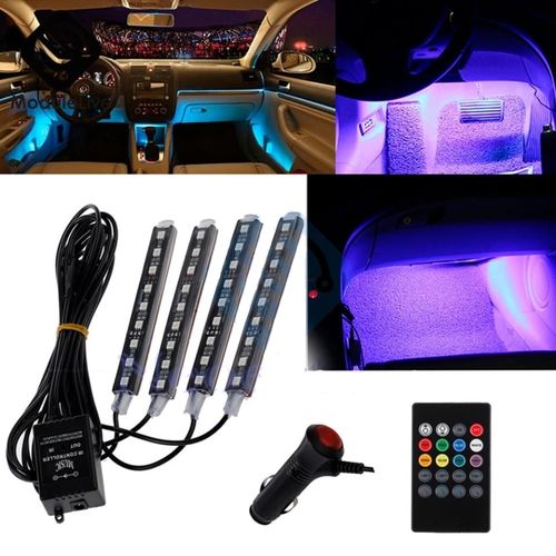 Generic Bande lumineuse LED pour voiture,télécommande sans fil USB,  télécommande musicale, plusieurs Modes à prix pas cher