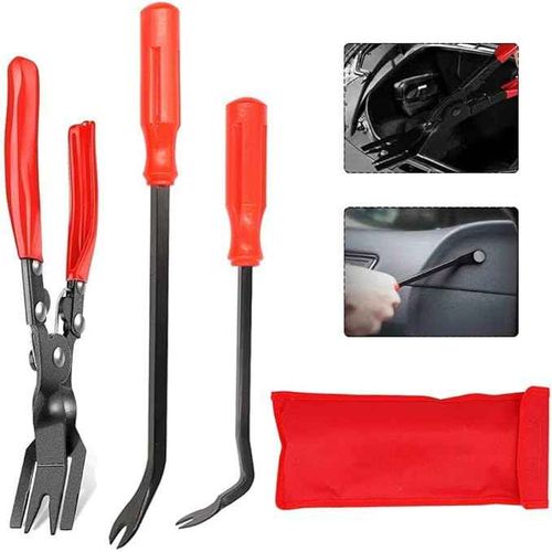 Generic 3pcs Outils de réparation de panneau de porte de voiture avec sac  de rangement à prix pas cher