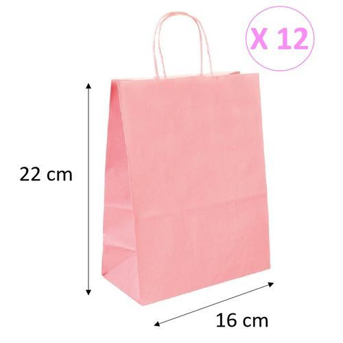 sac cadeau anniversaire en papier recycle rose