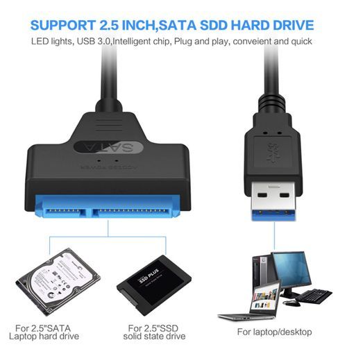 Câble Adaptateur Usb C Sata 3 Vers Usb 3.0 Jusqu'à 6 Gbps Pour