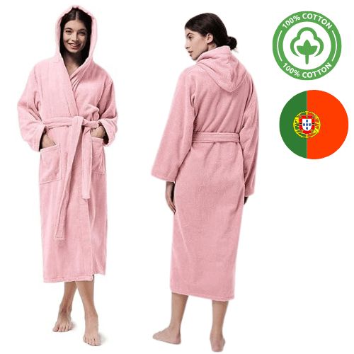 product_image_name-Generic-رداء حمام بغطاء للرأس، للنساء والرجال، مصنوع من قطن تيري بنسبة 100%، 400 جرام، مع حزام، وجيوب، ودش، ورداء حمام ناعم، ومنشفة-2