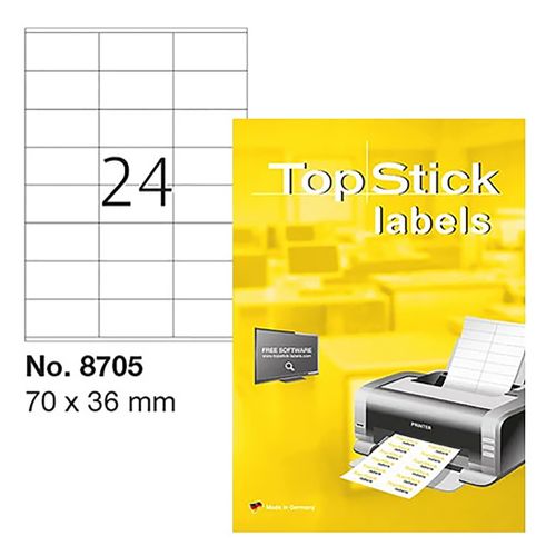 TOP STICK Étiquettes adhésives blanches - 70 x 35 mm : TOP STICK