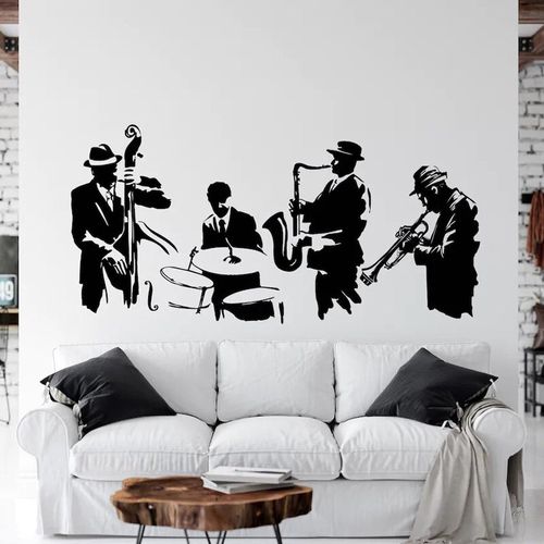 Generic Autocollant mural en vinyle pour bande de musique Jazz, à prix pas  cher