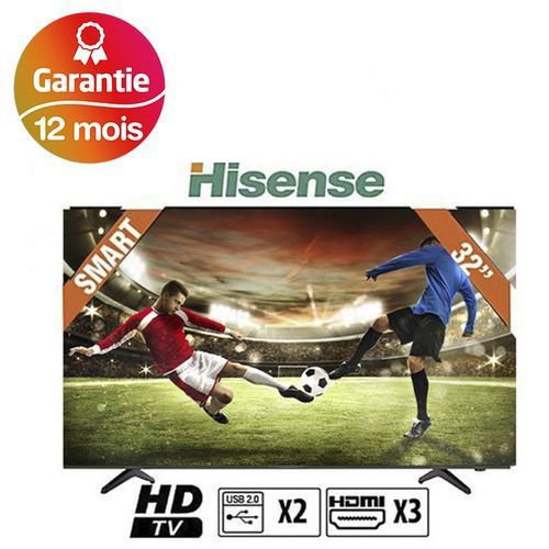 Hisense تلفزيون ذكي عالي الدقة مقاس 32 بوصة عالي الدقة 32 N2170HW من SMART TV + مستقبل مدمج - أسود