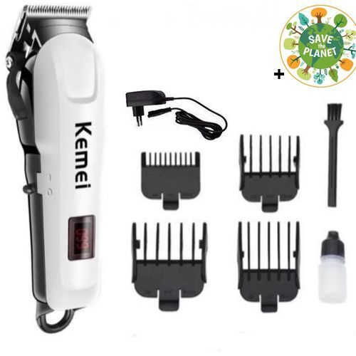 product_image_name-Kamei-ماكينة قص الشعر الاحترافية ، ماكينة تشذيب اللحية  LED ، قابلة لإعادة الشحن مع ملصق-1