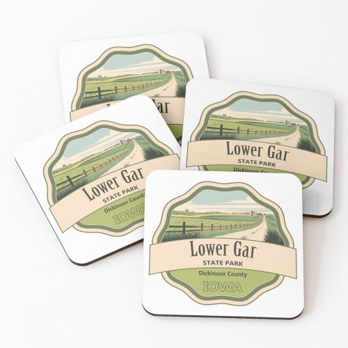 product_image_name-Generic-4 Dessous de Verre Zone de loisirs d'État de Lower Gar, comté de Dickinson, Iowa sous tasse unique -1