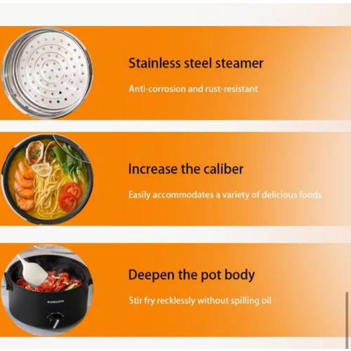 product_image_name-Generic-Marmite Électrique 2-en-1 avec Panier Vapeur – RUNBAISEN 24 cm-4