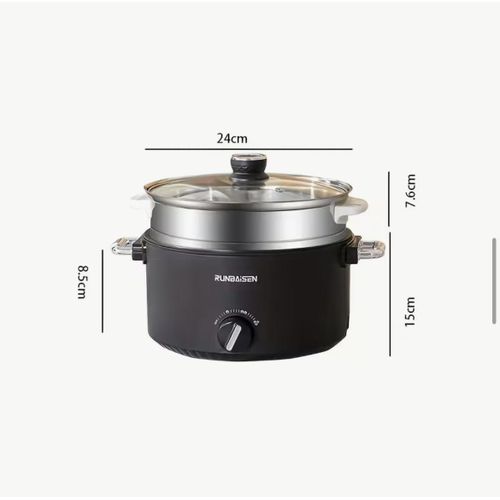 product_image_name-Generic-Marmite Électrique 2-en-1 avec Panier Vapeur – RUNBAISEN 24 cm-6