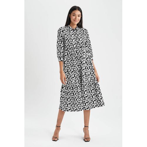 Defacto Robe chemise decontractee a col chemise et manches longues pour femme Noir a prix pas cher Jumia Maroc
