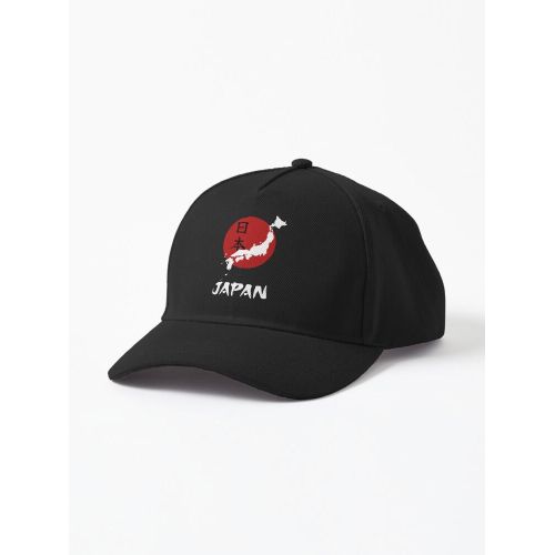 product_image_name-Generic-casquette personnalisée Carte du Japon et soleil rouge  casquette noire unique-5