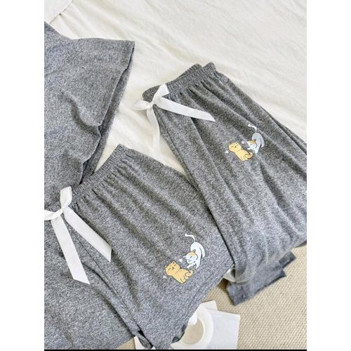 product_image_name-Generic-طقم بيجامة نسائية ثلاثة قطع بنقشة القطط - راحة وأناقة-4