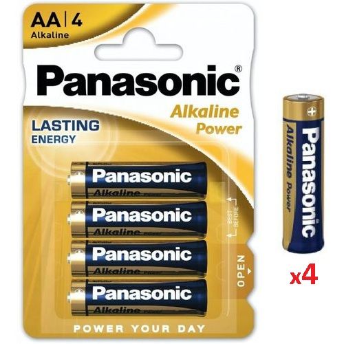 Panasonic 4 Batteries AA 1.5v Alcaline Pile LR6 1.5volt, Blister 4 unités  Alkaline Power à prix pas cher
