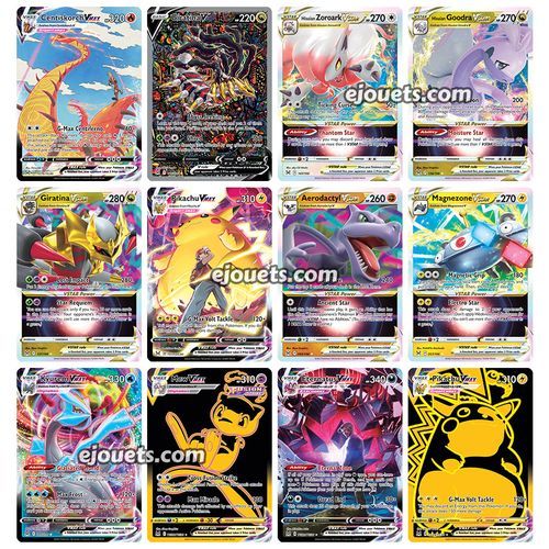 Lot 100 Cartes Pokemon VMAX Brillante Française Rare Sans Double