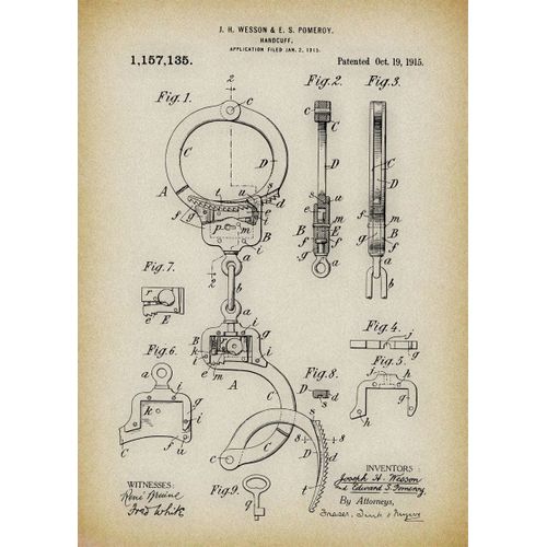 product_image_name-Generic-Handcuffs patent  Poster Chambre Haute Qualité-1
