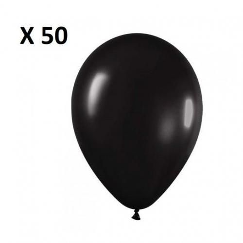 Generic 50 ballons Noir pour décoration Anniversaire 25 CM à prix pas cher