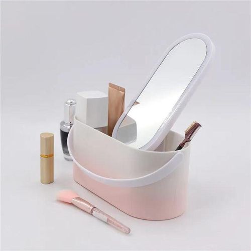 product_image_name-Generic-Miroir de maquillage Led intelligent à gradation continue, boîte de rangement de cosmétiques Portable avec poignée, Design créatif, organisateur de maquillage de voyage-1