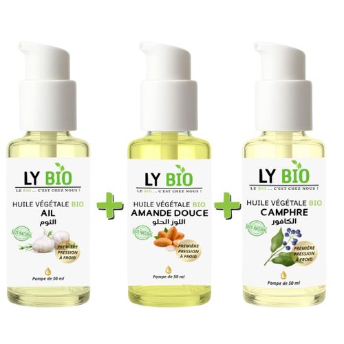 product_image_name-LY BIO-PACK HUILE AIL 50ML - POMPE + HUILE AMANDE DOUCE 50ml - POMPE + HUILE CAMPHREE 50ML - POMPE-1