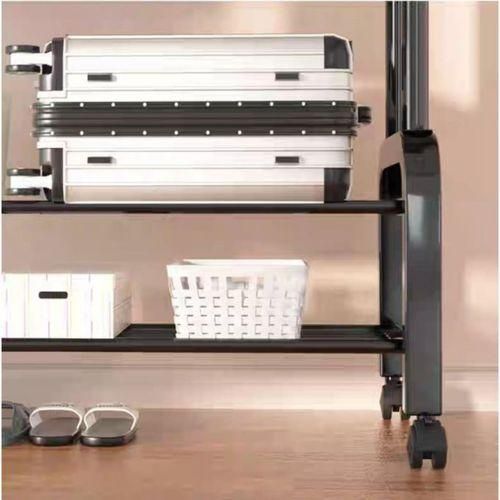 product_image_name-Generic-Porte-vêtements En Métal à Double Pôle, pour un rangement confortable et durable, 4 crochets et 2 étagères-7