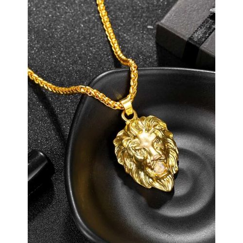 Generic Une pi ce Collier cha ne couleur dor pour homme Lion