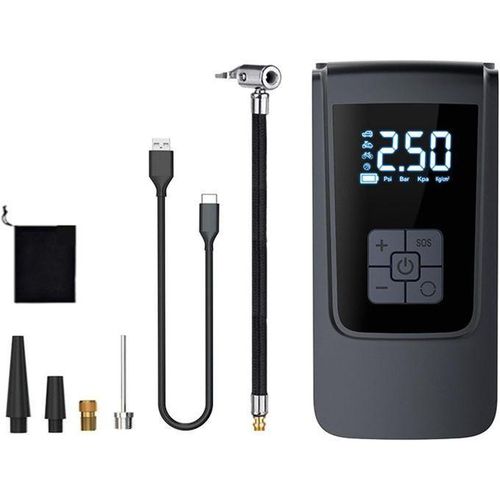 product_image_name-Generic-Pompe à Air numérique 7.4/12V, 150psi, compresseur d'air intelligent, lumière LED, compresseur d'air sans fil - pompe à pneus sans fil pour moto - Compresseur d'air portable pour gonfleur de pneus avec manomètre - batterie lithium rechargeable-4