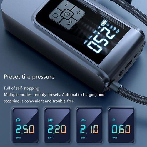 product_image_name-Generic-Pompe à Air numérique 7.4/12V, 150psi, compresseur d'air intelligent, lumière LED, compresseur d'air sans fil - pompe à pneus sans fil pour moto - Compresseur d'air portable pour gonfleur de pneus avec manomètre - batterie lithium rechargeable-5