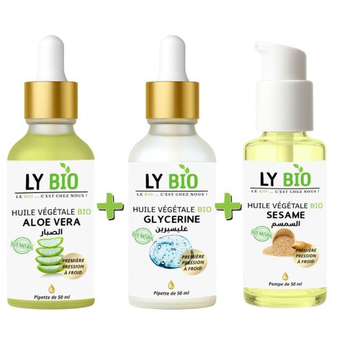 product_image_name-LY BIO-PACK HUILE ALOE VERA 50ml - PIPETTE + HUILE GLYCERINE 50ml - PIPETTE + HUILE SESAME 50ml - POMPE-1