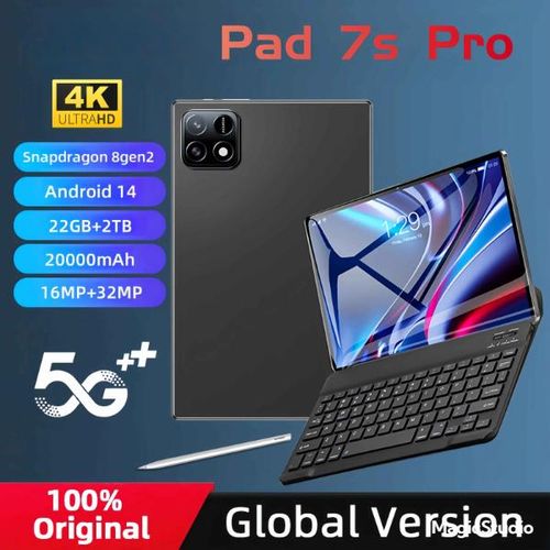 product_image_name-Generic-جهاز لوحي 7S Pro بشاشة 11 بوصة 4K، أندرويد 14، 5G، واي فاي، 22 جيجابايت رام، 2 تيرابايت تخزين، سناب دراجون 8 جين 2، ديكا كور (10 نواة)، بطارية 20000 مللي أمبير، كاميرات 32 ميجابكسل (حقيبة+لوحة مفاتيح+شاحن+قلم+سماعات مجانًا)-1